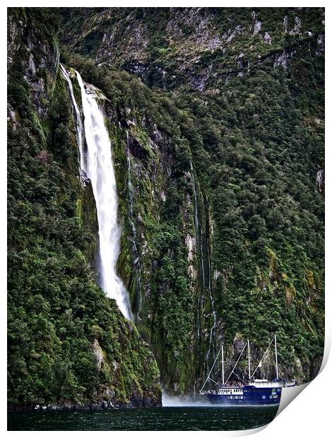 Stirling Falls, Milford Sound, New Zealand Print by Martin Smith