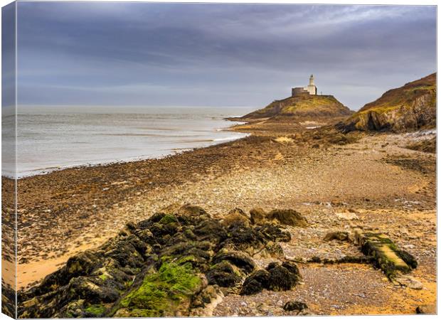 Mumbles Lighthouse, Swansea, Wales, UK Canvas Print by Mark Llewellyn