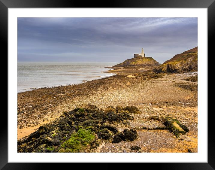 Mumbles Lighthouse, Swansea, Wales, UK Framed Mounted Print by Mark Llewellyn