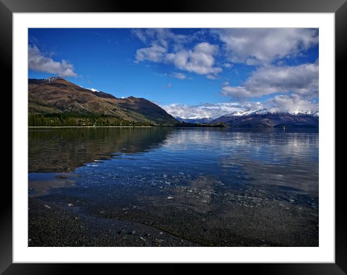 Wanaka lake view, New Zealand Framed Mounted Print by Martin Smith