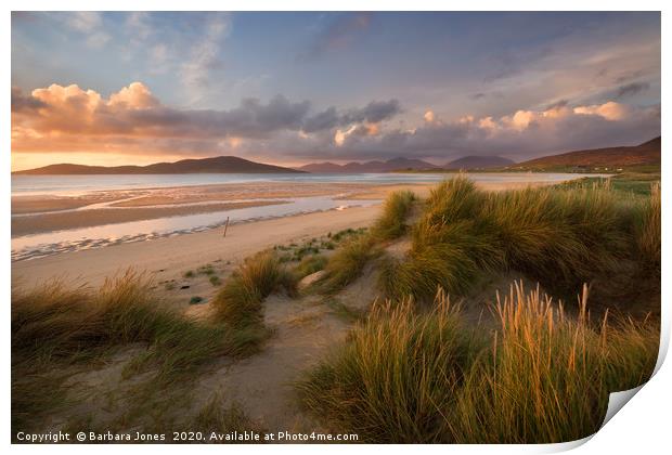Isle of Harris Sunset Traigh Seilebost Scotland Print by Barbara Jones