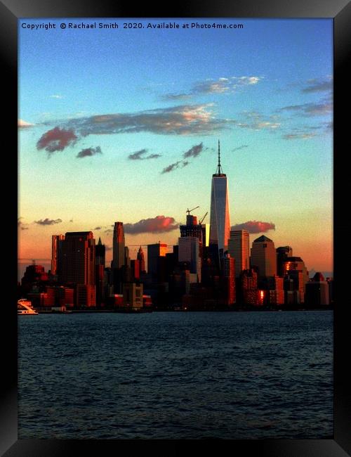 New York sunset Framed Print by Rachael Smith