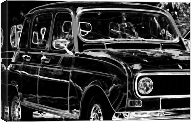 illustration of an old car, drawing of a classic v Canvas Print by Q77 photo