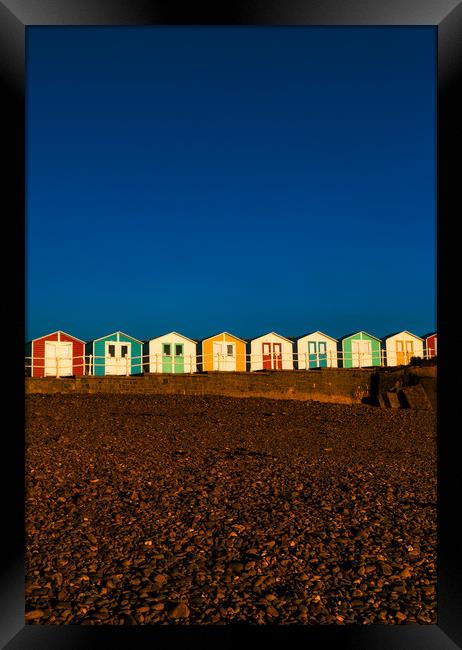 Beach Huts Summerleaze Beach, Bude, Cornwall Framed Print by Maggie McCall