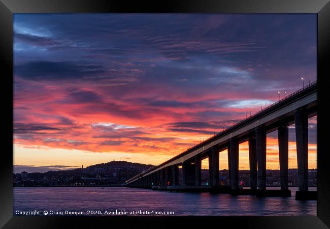 Dundee City Summer Sunset Framed Print by Craig Doogan