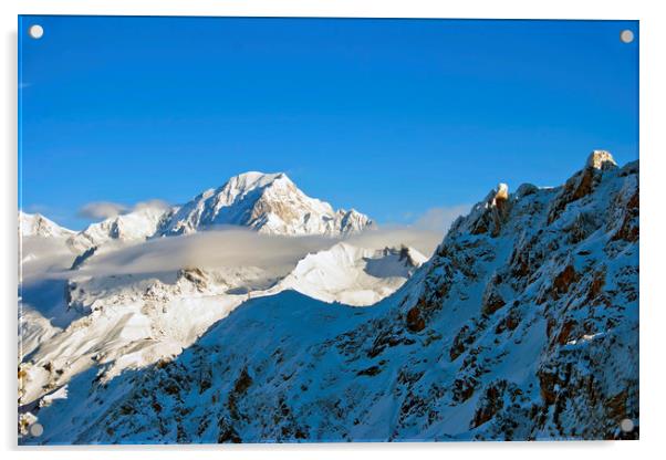 Mont Blanc French Alps France Acrylic by Andy Evans Photos