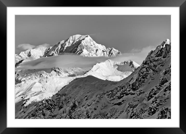 Mont Blanc from Les Arcs French Alps France Framed Mounted Print by Andy Evans Photos