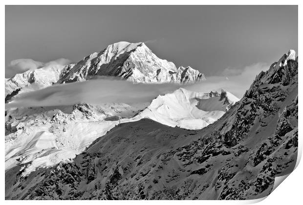 Mont Blanc from Les Arcs French Alps France Print by Andy Evans Photos