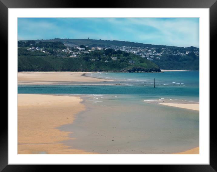 Golden Sands and Blue Seas. Hayle beach Framed Mounted Print by Beryl Curran