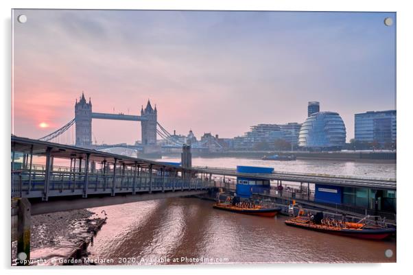 Tower Bridge at dawn Acrylic by Gordon Maclaren