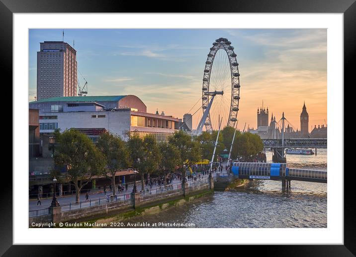 Sunset over Icons of London Framed Mounted Print by Gordon Maclaren