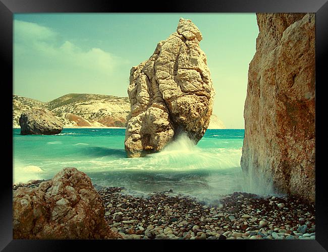 Aphrodite Rock, Cyprus Framed Print by Aj’s Images