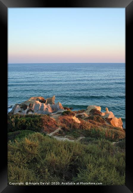 The Cliffs and the Horizon Framed Print by Angelo DeVal