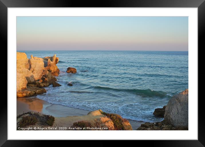 Seascape Over the Cliffs in Gale Framed Mounted Print by Angelo DeVal