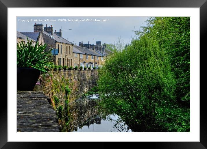 Pendle Village Lancashire Framed Mounted Print by Diana Mower