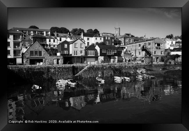 Falmouth Mono Reflections Framed Print by Rob Hawkins