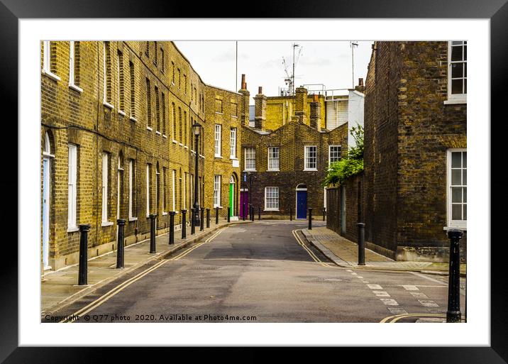Typical old English buildings, low brick buildings Framed Mounted Print by Q77 photo
