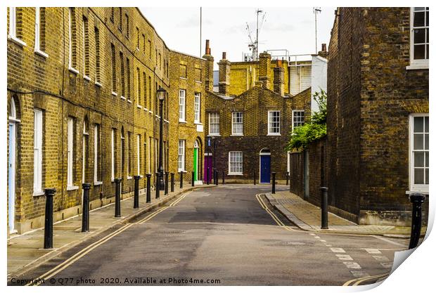 Typical old English buildings, low brick buildings Print by Q77 photo