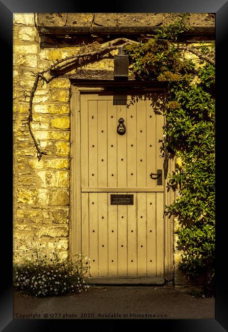 stylish entrance to a residential building, an interesting facad Framed Print by Q77 photo