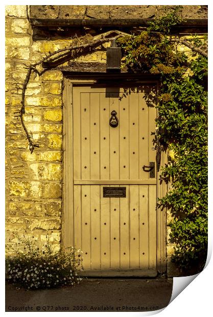 stylish entrance to a residential building, an interesting facad Print by Q77 photo