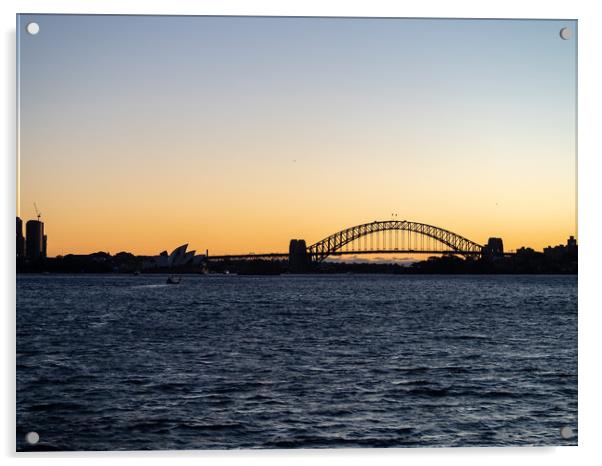 Sydney waterfront in silhouette  Acrylic by Sophie Shoults