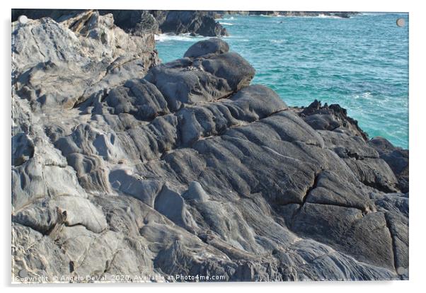 Porto Covo Rocks and Sea Acrylic by Angelo DeVal