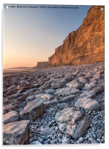 Monknash cliffs close to Nash Point, Wales, UK Acrylic by Bernd Tschakert
