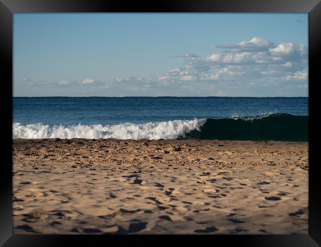 Waves crashing on Manly Beach, Sydney Australia Framed Print by Sophie Shoults