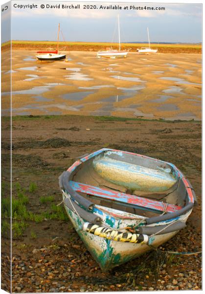 Boat Of Many Colours at Wells-next-the-Sea Canvas Print by David Birchall
