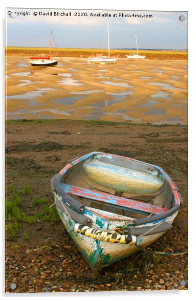 Boat Of Many Colours at Wells-next-the-Sea Acrylic by David Birchall