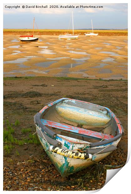Boat Of Many Colours at Wells-next-the-Sea Print by David Birchall