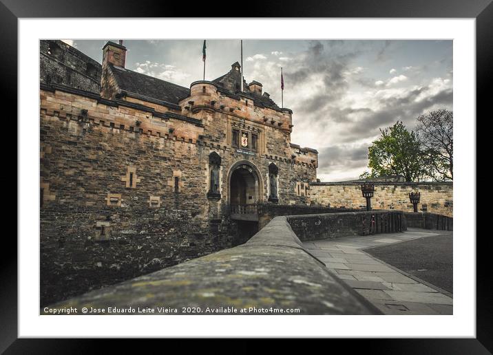 Edinburgh Castle Left View Framed Mounted Print by Eduardo Vieira