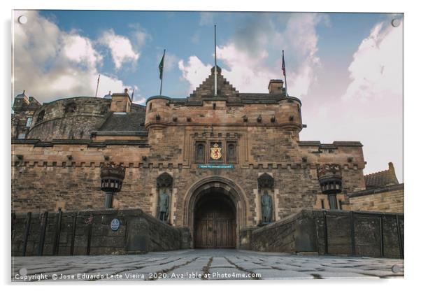 Edinburgh Castle Frontal Gate Acrylic by Eduardo Vieira