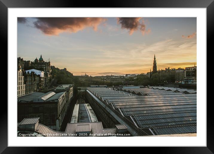 Sunset in Edinburgh Framed Mounted Print by Eduardo Vieira