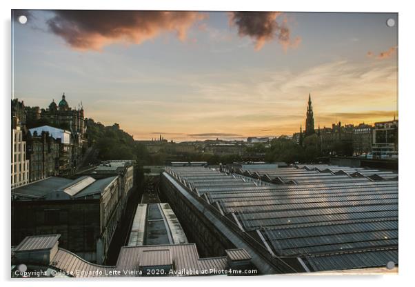 Sunset in Edinburgh Acrylic by Eduardo Vieira