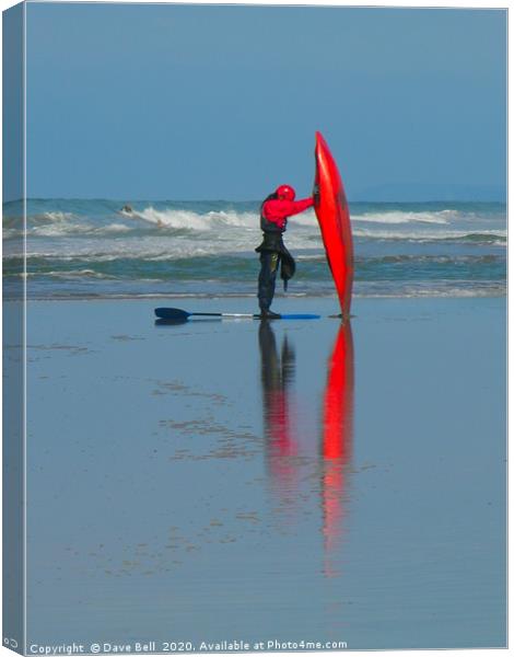     Red Kayak       Canvas Print by Dave Bell