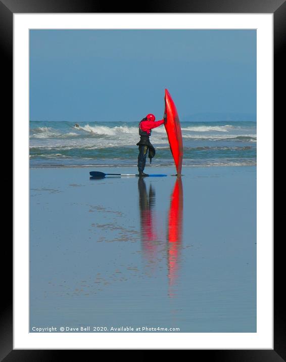     Red Kayak       Framed Mounted Print by Dave Bell