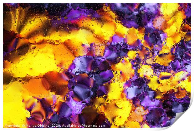 Purple and gold abstract background. Print by Mariya Obidina