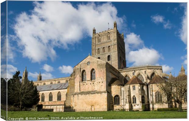 Tewkesbury Abbey from the south Gloucestershire Canvas Print by Nick Jenkins