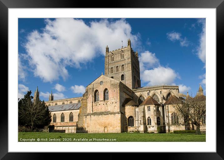 Tewkesbury Abbey from the south Gloucestershire Framed Mounted Print by Nick Jenkins