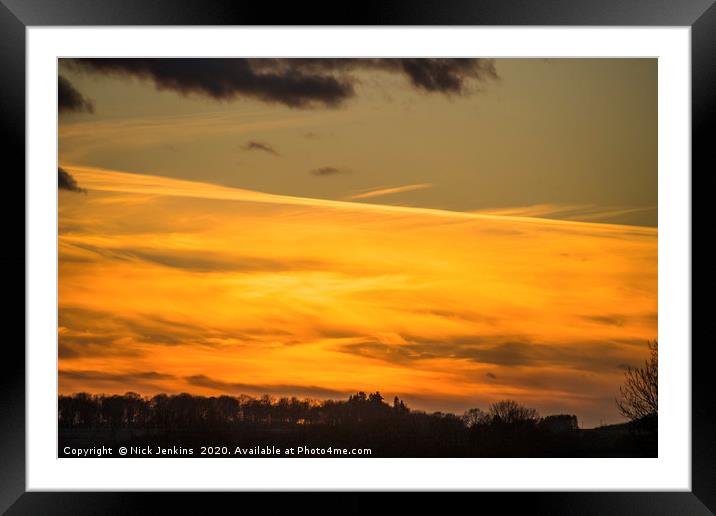 Sun Setting over the Cotswold Hills Framed Mounted Print by Nick Jenkins