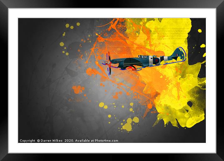   Supermarine Spitfire Modern Art Framed Mounted Print by Darren Wilkes
