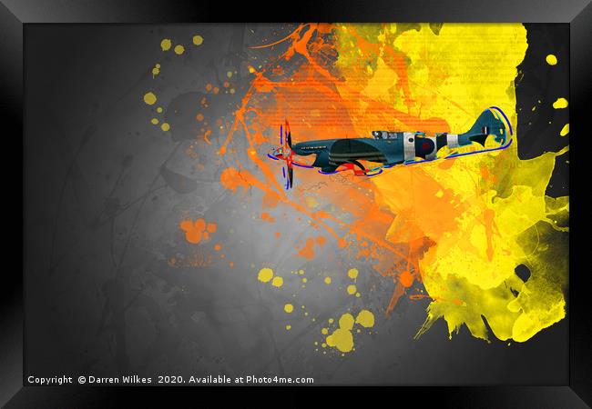   Supermarine Spitfire Modern Art Framed Print by Darren Wilkes