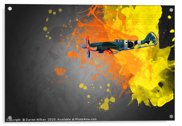   Supermarine Spitfire Modern Art Acrylic by Darren Wilkes