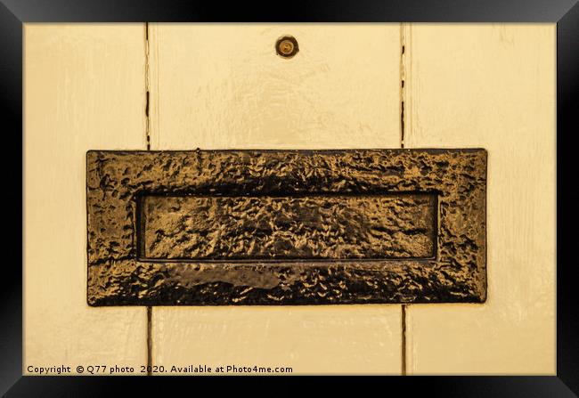 Old letterbox in the door, traditional way of deli Framed Print by Q77 photo