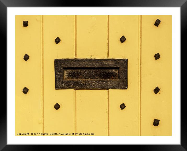 Old letterbox in the door, traditional way of deli Framed Mounted Print by Q77 photo