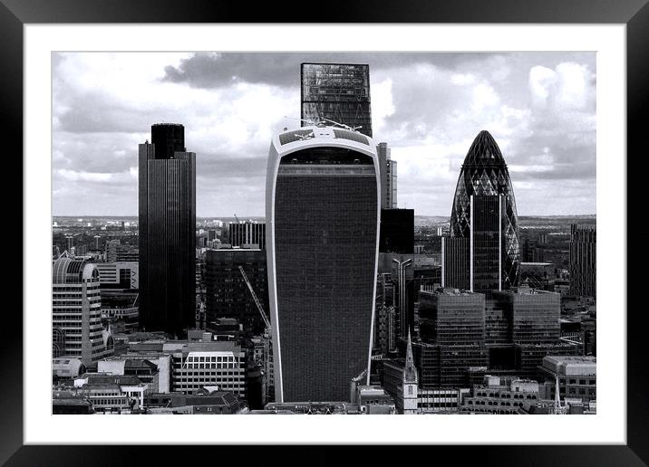 London Cityscape Skyline England UK Framed Mounted Print by Andy Evans Photos