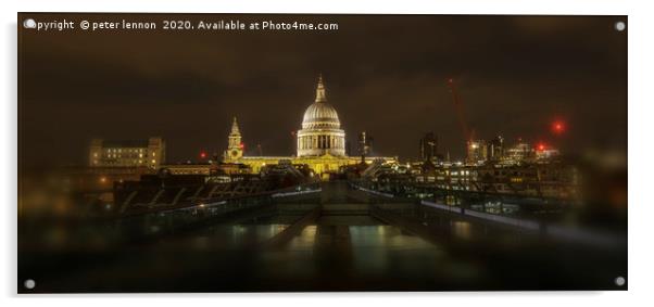 St Pauls Cathedral Acrylic by Peter Lennon