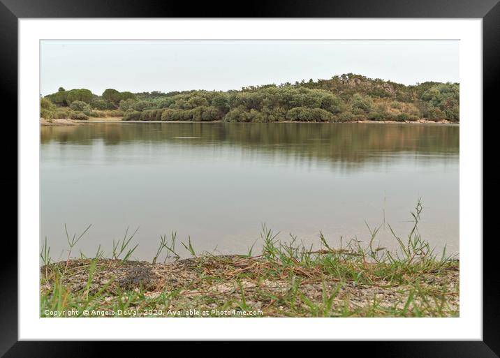 Peaceful view in Povoa e Meadas Dam Framed Mounted Print by Angelo DeVal