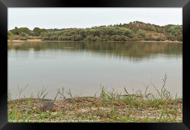 Peaceful view in Povoa e Meadas Dam Framed Print by Angelo DeVal